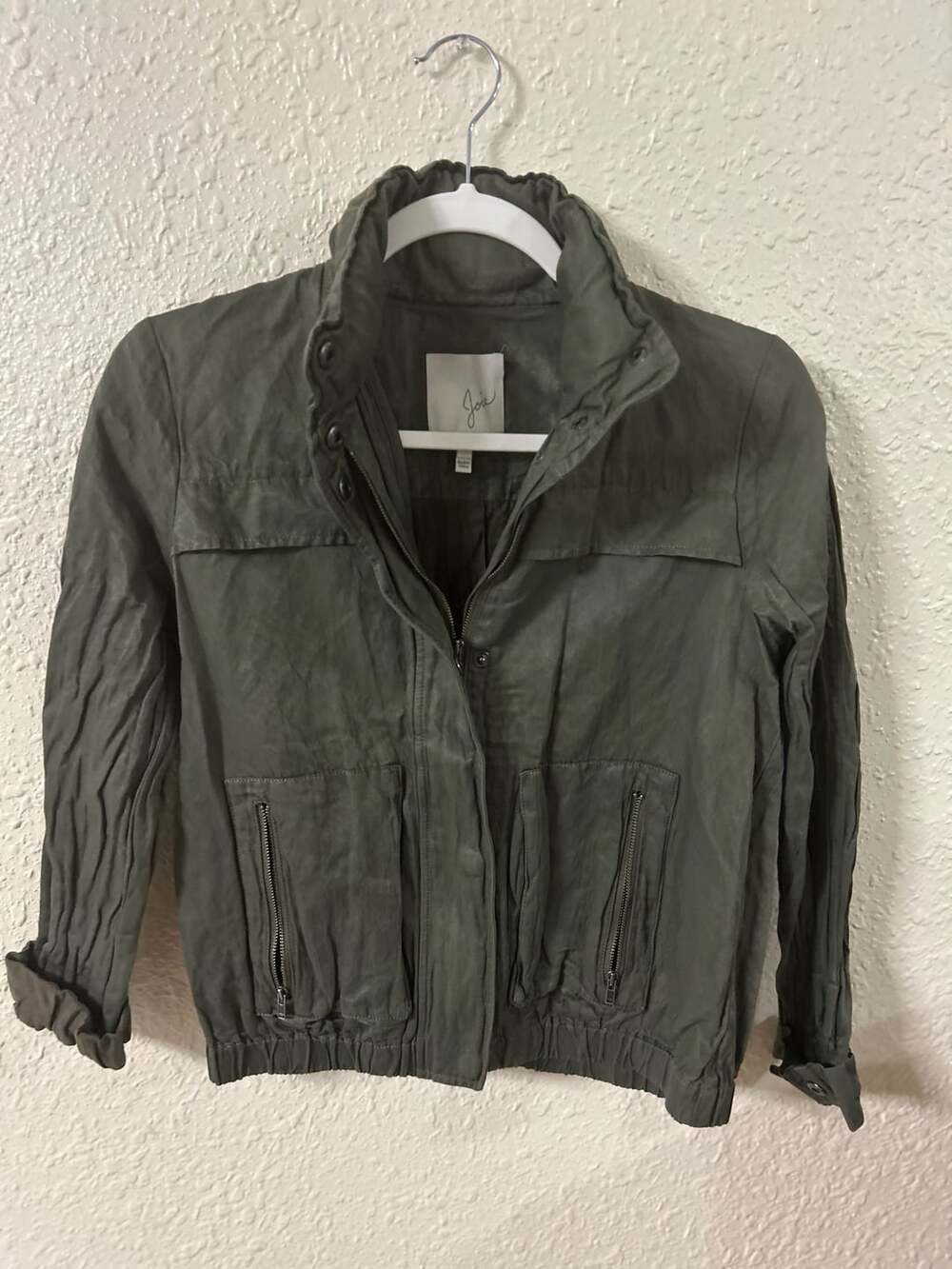 Joie Military Jacket Size S Olive Green Utility Bomber Crop